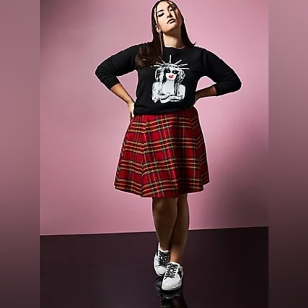 Torrid X Betsy Johnson Red Plaid Skater Skirt